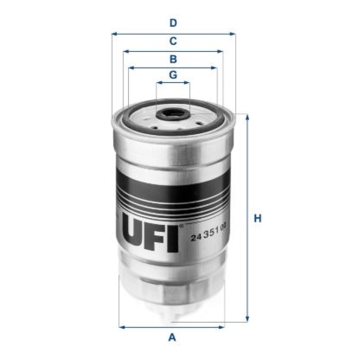 YAKIT FİLTRESİ ASTRA-CORSA-VECTRA-TRAFFIC-BOXER-PALIO-DUCATO1.7-1.9-2.4-2.5D-ACCENT-ERA-GETZ 1.5CRDİ UFI 2435100
