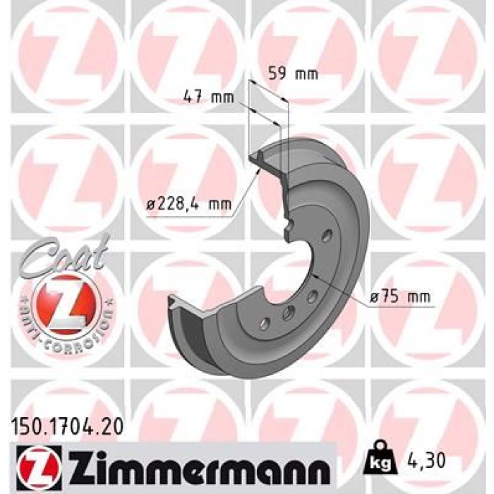 FREN KAMPANASI ARKA BMW E36 ZIMMERMANN 150.1704.20