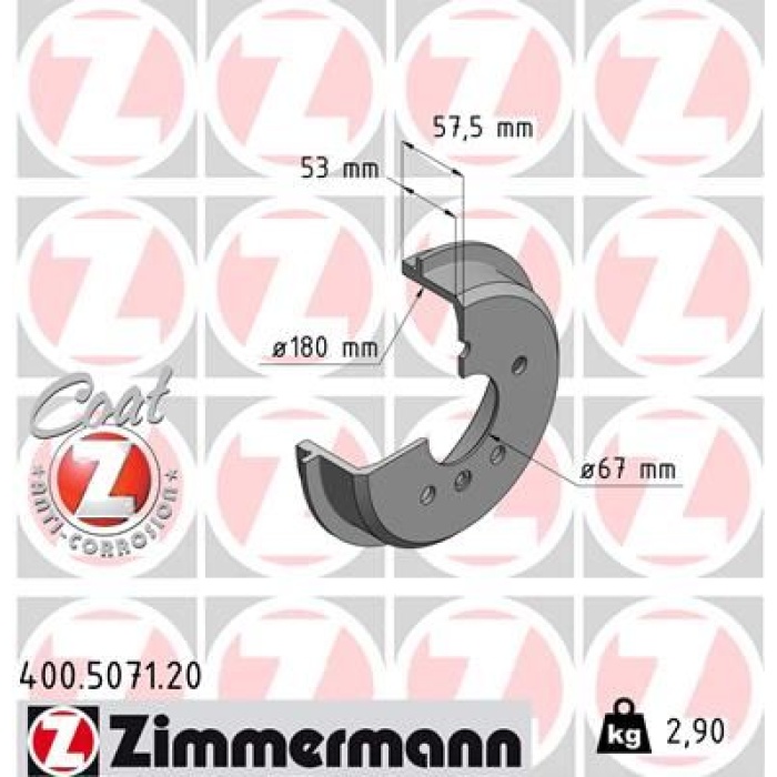 FREN KAMPANASI MERCEDES A-CLASS W168 97 04 ZIMMERMANN 400.5071.20