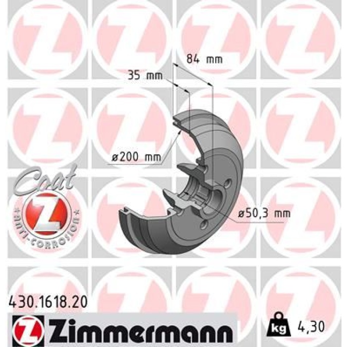 ARKA FREN KAMPANASI CORSA A 83-92 -CORSA B-TIGRA A 93-02 ABS SİZ ZIMMERMANN 430.1618.20