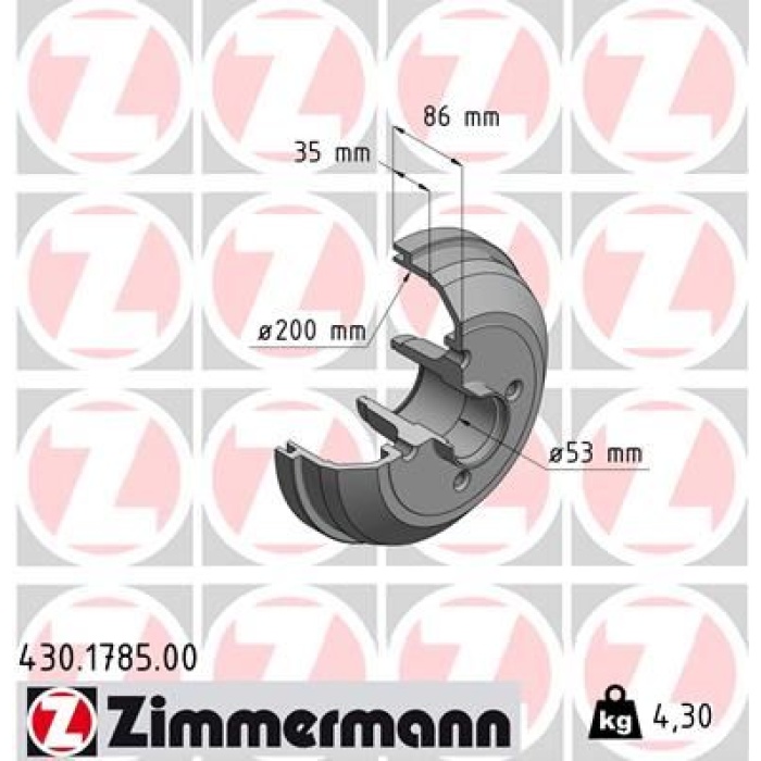 ARKA FREN KAMPANA CORSA C 01 11 ABS SİZ ZIMMERMANN 430.1785.00