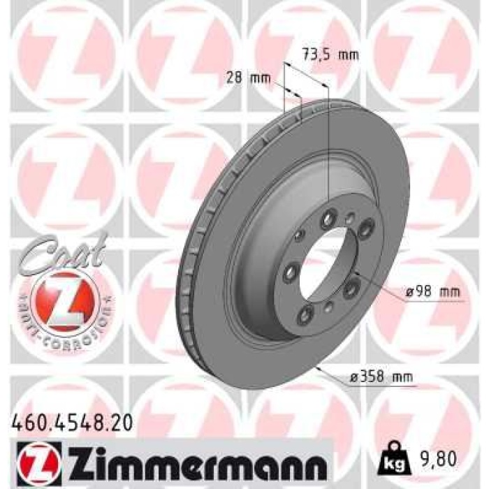 FREN DİSK ARKA PORSCHE TAYCAN 2019 358 MM - 28 MM ZIMMERMANN 460.4548.20