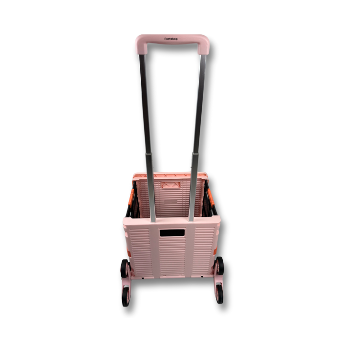 Portakap 8 Tekerlekli, 55 Litre Pembe Katlanır Alışveriş Arabası