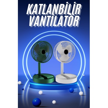 3 Kademe Hız Ayarlı Vantilatör Telefon Standlı Şarjlı Katlanabilir Soğutucu Pervane