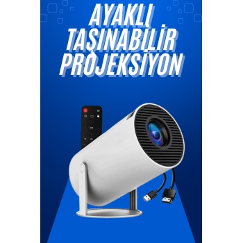 Taşınabilir Projeksiyon Ayaklı Projektör Android Uyumlu HDMI Girişli