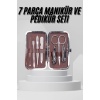 7 Parça Paslanmaz Çelik Manikür ve Pedikür Seti Çantalı Profesyonel