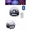 Küre Disko Topu Müzik Çalar Renkli Lazer Işıklı Bluetooth Disko Parti Işığı Kumandalı