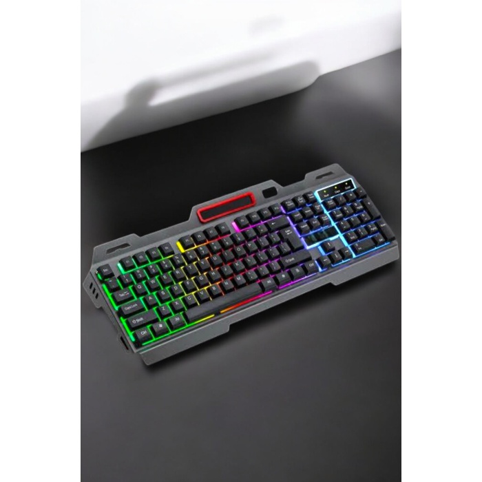Led Işıklı Oyuncu Klavye Usb Girişli RGB Işıklı Q Klavye
