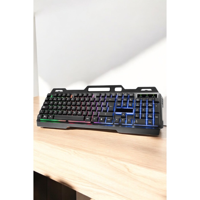 Led Işıklı Oyuncu Klavye Usb Girişli RGB Işıklı Q Klavye