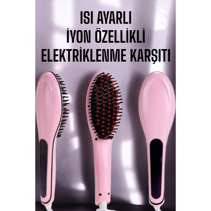 Fön Tarağı Saç Düzleştirici Sıkı Dişli Isı Ayarlı Elektriklenme Karşıtı