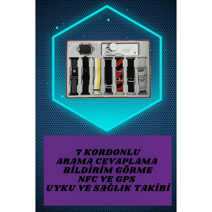 7 Kordonlu Akıllı Saat Ve Oyuncu Kulaklığı ANC Özelliği Kulak İçi Mikrofonlu Sesli Görüşme