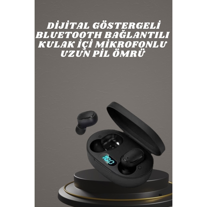 Bluetooth Kulaklık TWS Yüksek Ses Kaliteli Kesintisiz Dijital Göstergeli Kulaklık
