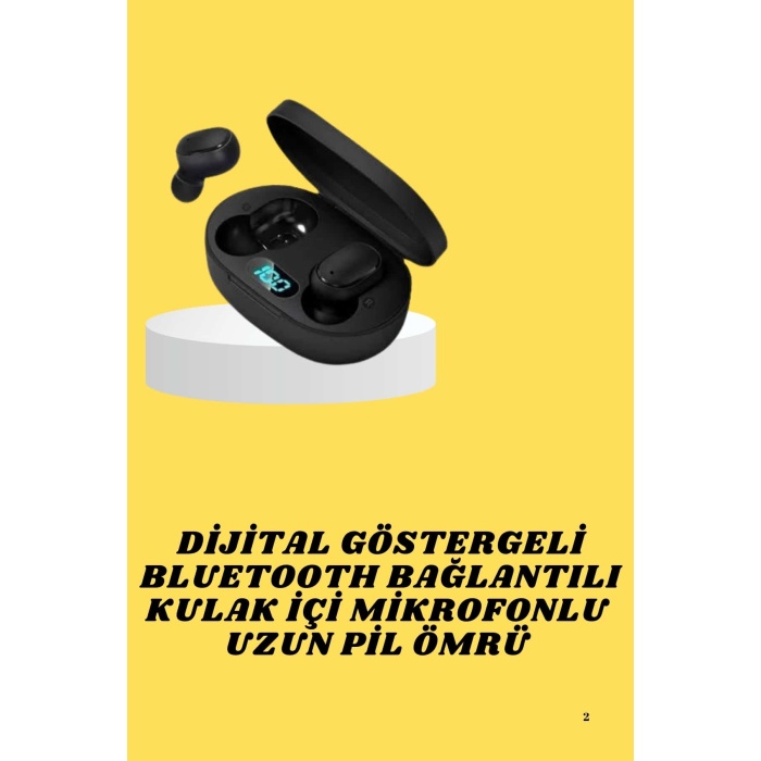 TWS Bluetooth Kulaklık Kulak İçi Kablosuz Dijital Göstergeli Çağrı Cevaplayabilen