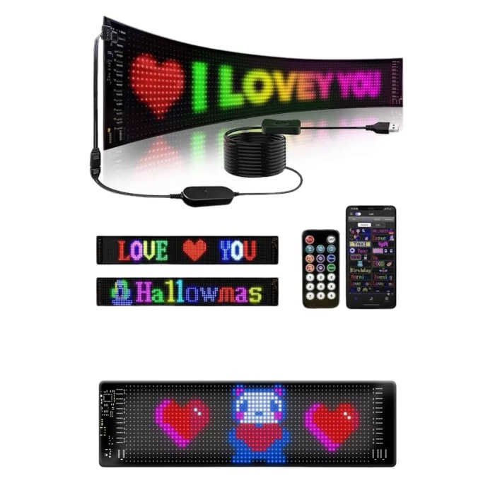 Matrix Led 16x192 Cama Yapışan Telefon Kontrollü Panel Dijital Ekran Kumandalı