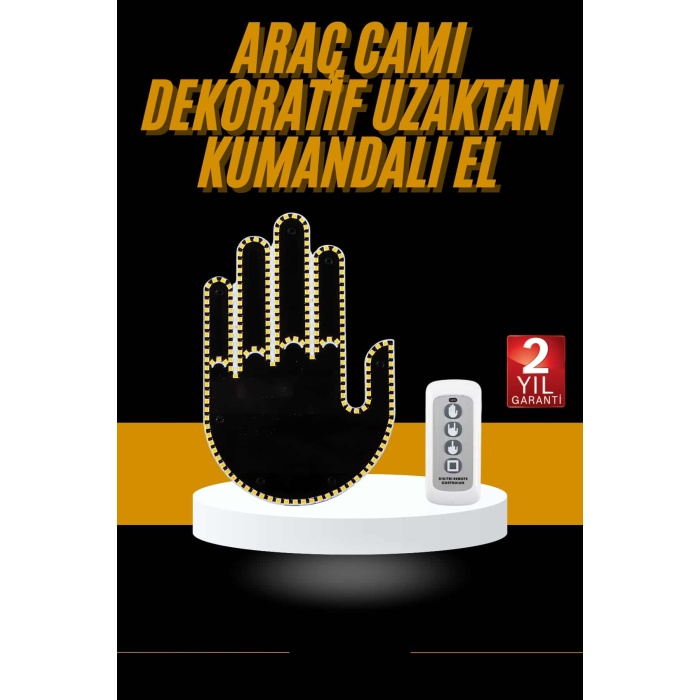 Uzaktan Kumandalı Araba Parmak Hareketi Işığı Parmak Işığı LED Araba Arka Pencere