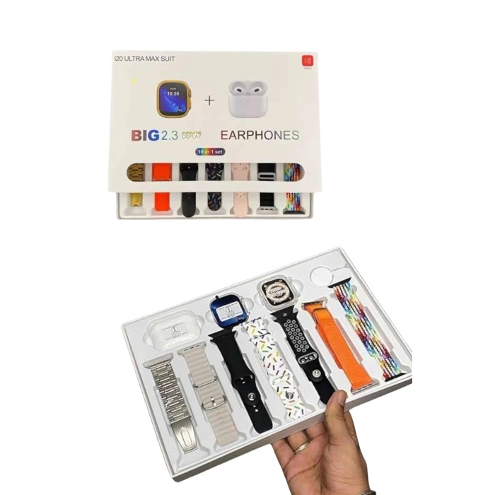 Akıllı Saat ve Air Pro Kulaklık 7 Kordonlu Çok Fonksiyonlu İkili Set