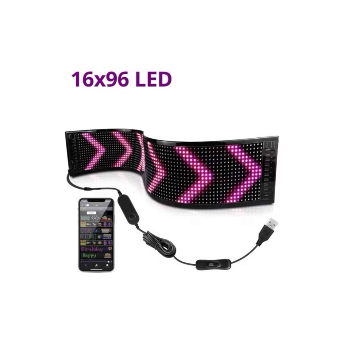 Led Ekran Matrix Panel En Büyük Boy 16X96 Araba Yazısı 19.2x89.8 cm