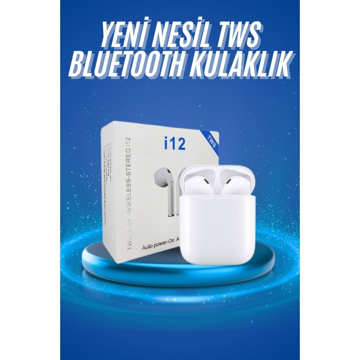 Kablosuz Bluetooth Kulaklık Yeni Nesil Android ve İOS Uyumlu Kulaklık Beyaz