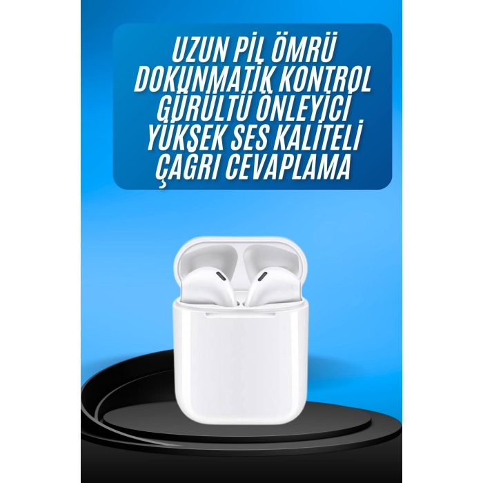 Kablosuz Bluetooth Kulaklık Yeni Nesil Android ve İOS Uyumlu Kulaklık Beyaz