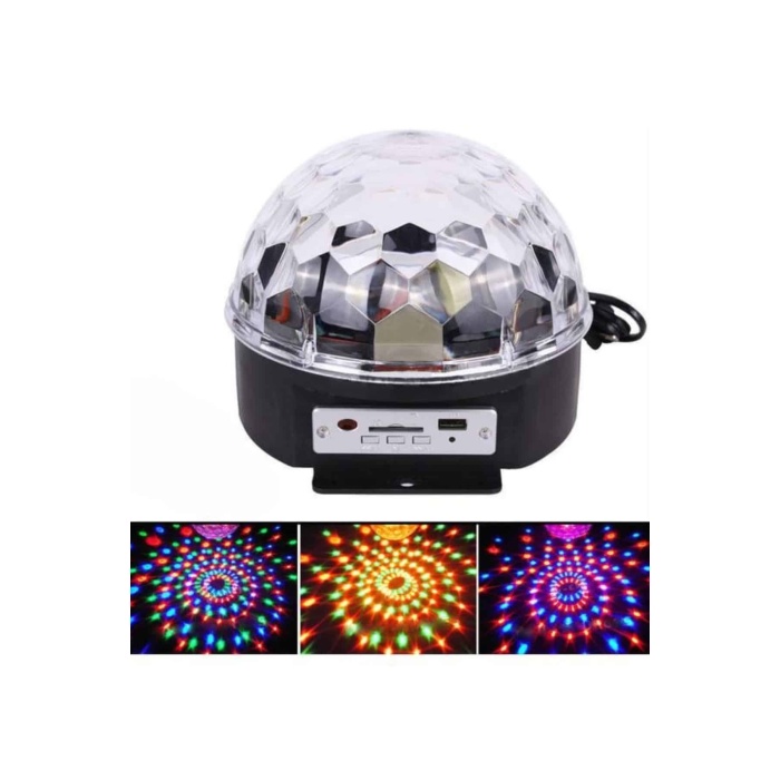Led Işık Disko Topu Bluetooth Hoparlörlü USB Müzik Çalar Kumandalı