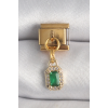 BFS 316L Çelik Gold Renk Sallantı Kare Yeşil Zirkon Taşlı Nomination Charm