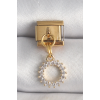 BFS 316L Çelik Gold Renk Zirkon Taşlı Sallantı Güneş Model Nomination Charm