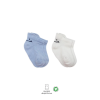 BFS   Bistyle 2Li Sneakers Smile Penye Çorap BS20106 Mavi Ekru