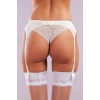 Golshan Gala Lace Garter Belt, Kadın Dantelli Ekru Jartiyer
