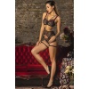 Golshan Grace Garter Lace Belt , Kadın Siyah Çiçekli Güpür Şık Jartiyer