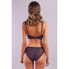 Golshan Giselle Mini Slip, Kadın Güpürlü Saten Mor Külot