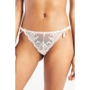 Golshan Giselle Mini String, Kadın Güpürlü Saten Ekru String Külot