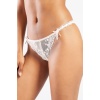 Golshan Giselle Mini String, Kadın Güpürlü Saten Ekru String Külot