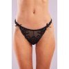 Golshan Giselle Mini String, Kadın Güpürlü Saten Siyah String Külot