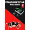 Yeni Nesil Kaliteli Akıllı Saat ve Kablosuz Bluetooth Kulaklık  Yüksek Ses Kaliteli