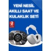 Yeni Nesil Sesli Görüşme Akıllı Saat ve Powerbank Çoklu Şarj Girişli Bluetooth Kulaklık Nabız Ölçer