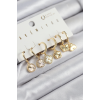BFS Pirinç Zirkon Taşlı Yonca Model Gold Renk 6lı Küpe Set