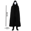 BFS  Siyah Kapüşonlu 120 cm Pelerin ve Beyaz Boyanabilir Tam Yüz Maske