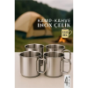 BFS  Inox Çelik Kamp Kupası - Kamp Bardağı 550 ml 4 LÜ SET