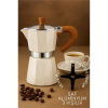 BFS  Italyan Moka Pot - 6061 Saf Alüminyum  Ahşap Saplı - 3 kişilik KREM