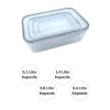 BUFFER® 4lü İç İçe Sızdırmaz Contalı Kilitli Kapaklı Plastik Erzak Saklama Kapları LC315