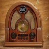 BUFFER® Orta Boy Kubbe Model Retro Ahşap Tasarım Bluetooth Hoparlörlü Radyo – FM/AM Destekli, Şarjlı ve Taşınabilir Radyo NS-7061