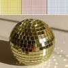 BUFFER® Kare Gold Cam Mozaik Fayans Çıkartmaları El İşi Kare Cam Fayans Kendinden Yapışkanlı Aynalı Dekor Panel 30x30 Cm