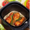 BUFFER® 150 Adet Air Fryer Pişirme Kağıdı Tek Kullanımlık Hava Fritöz Yağ Geçirmez Yapışmaz Gıda Pişirme Kağıdı Delikli Kare Model