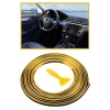 BUFFER® Gold Araba Oto Trim Dekorasyon Şeridi Kauçuk Elastik Kolay Kurulum 5 metre Şerit Bant