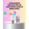 Kumanda Destekli Çok Renkli Akıllı LED Ampul