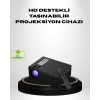 1080p Full HD Taşınabilir Projeksiyon Cihazı LED Işıklı Uzaktan Kumandalı