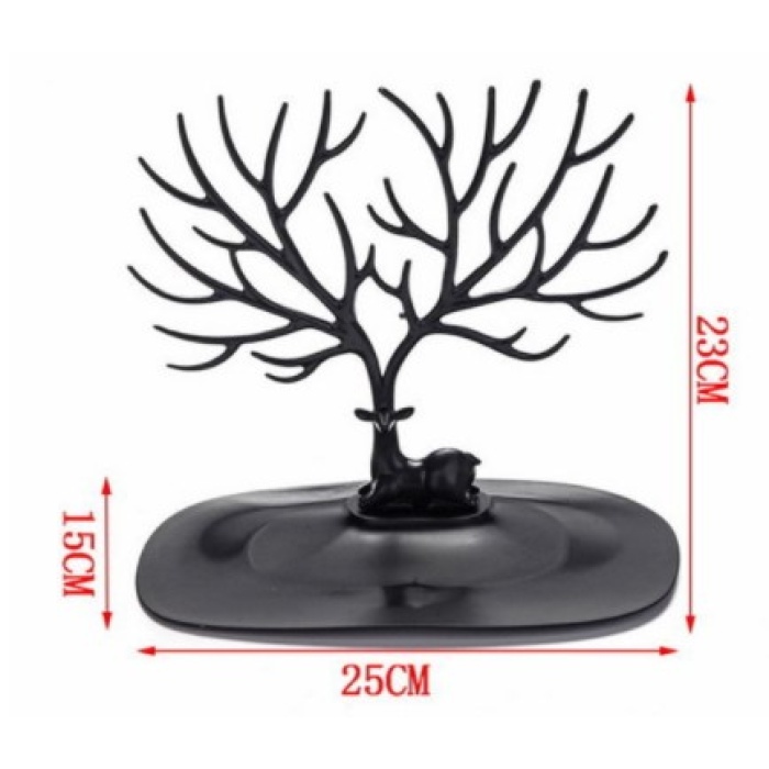 Geyik Tasarımlı Takı Standı Siyah