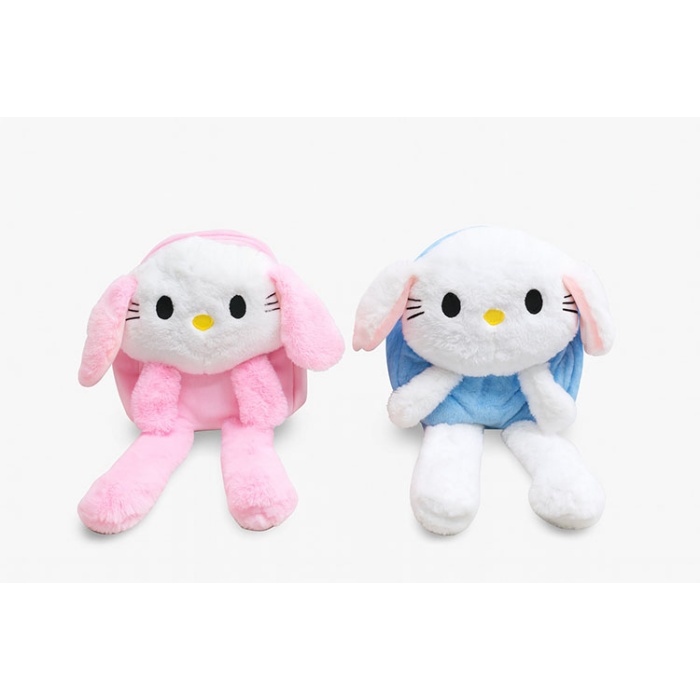 Işıklı Peluş Oynar Kulaklı My Melody ve Cinnamoroll Sırt Çantası