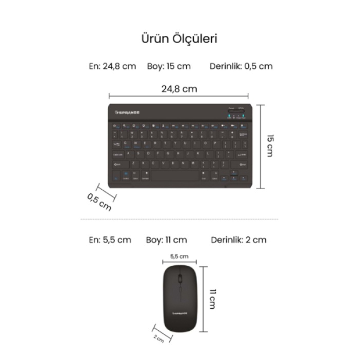 Siyah Kablosuz Klavye Ve Mouse Seti