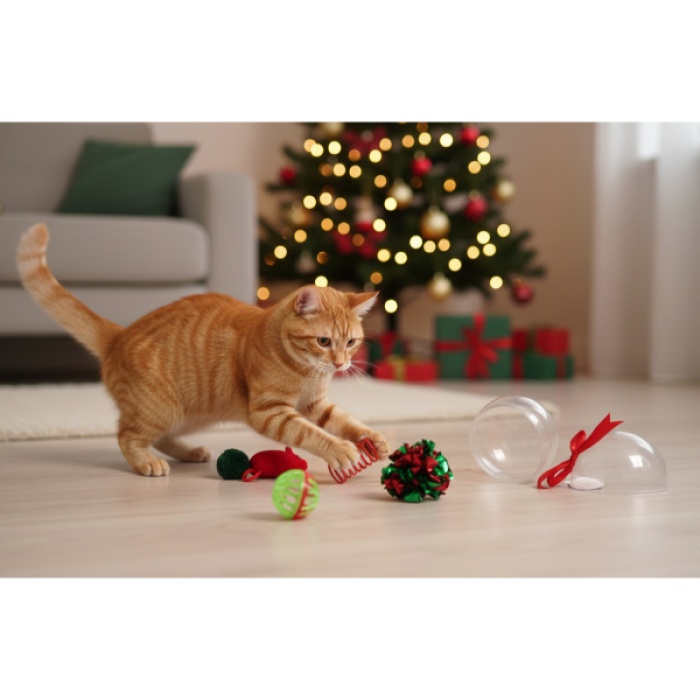 Yılbaşı Konseptli 8 Parça Küre İçinde Oyuncak Seti